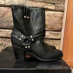 Short Black Boot with Rivets NIB